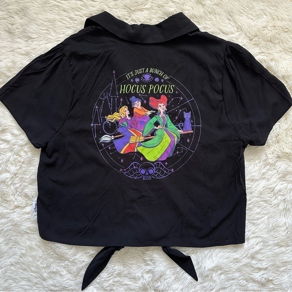 Disney Her Universe Top Hocus Pocus Tie Front Button Up Shirt XL NWT New - Picture 5 of 12